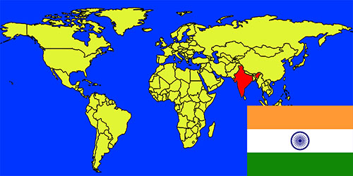 世界地図ーインド