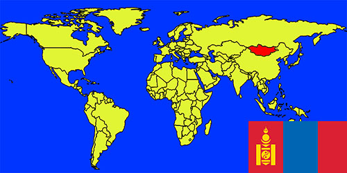 世界地図ーモンゴル