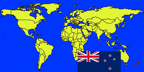 世界地図－ニュージーランド