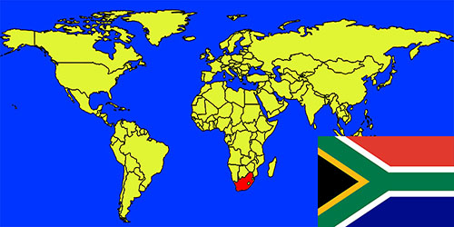 世界地図－南アフリカ
